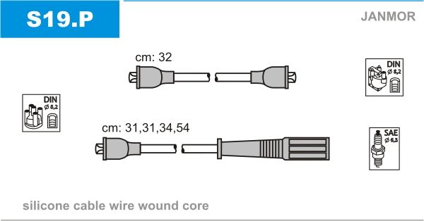 JANMOR Комплект проводов зажигания S19.P
