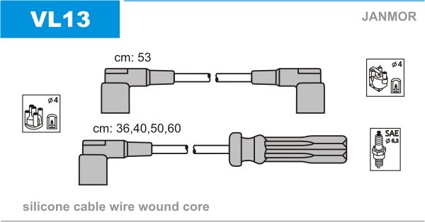 JANMOR Комплект проводов зажигания VL13