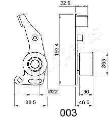 JAPANPARTS įtempiklis, paskirstymo diržas BE-003