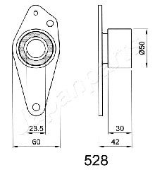 JAPANPARTS įtempiklis, paskirstymo diržas BE-528