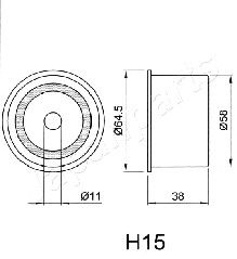 JAPANPARTS įtempiklis, paskirstymo diržas BE-H15