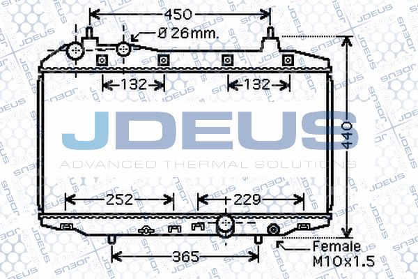 JDEUS Радиатор, охлаждение двигателя 013M28