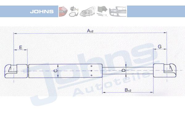 JOHNS Газовая пружина, крышка багажник 32 15 95-92