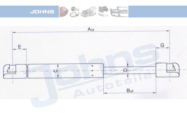 JOHNS Газовая пружина, крышка багажник 32 15 95-97