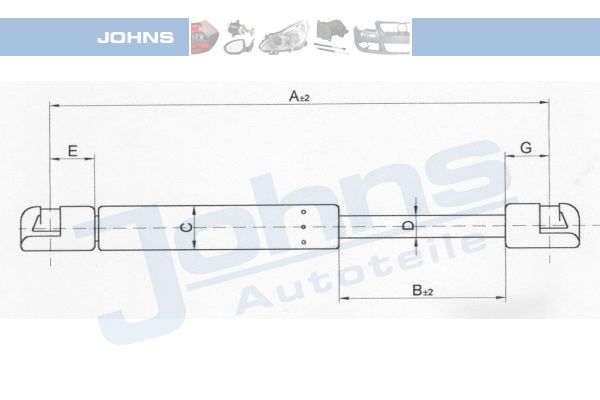 JOHNS Газовая пружина, крышка багажник 57 06 95-92