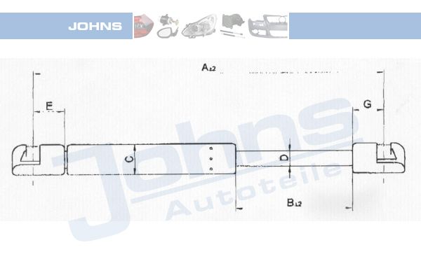 JOHNS Газовая пружина, крышка багажник 60 19 95-94