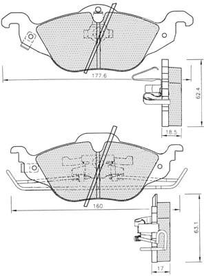 K27 Комплект тормозных колодок, дисковый тормоз 481-2306327