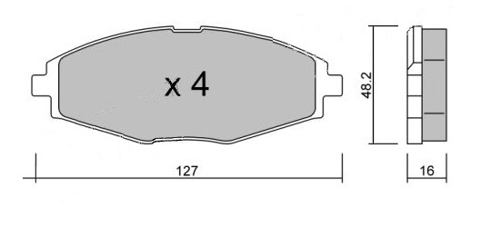 K27 stabdžių trinkelių rinkinys, diskinis stabdys 481-2324127