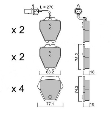 K27 Комплект тормозных колодок, дисковый тормоз 481-2328027