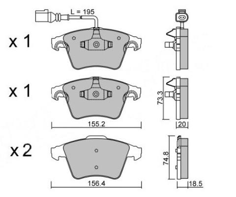 K27 Комплект тормозных колодок, дисковый тормоз 481-2374627