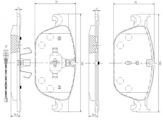 K27 Комплект тормозных колодок, дисковый тормоз 481-2506927