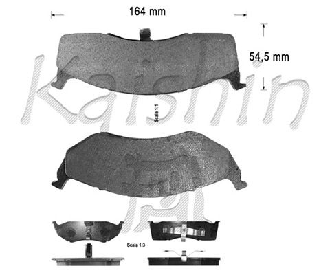 KAISHIN stabdžių trinkelių rinkinys, diskinis stabdys D10000