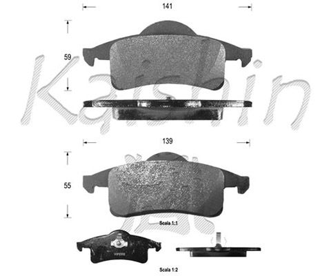 KAISHIN Комплект тормозных колодок, дисковый тормоз D10026