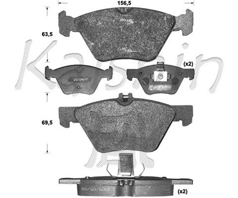 KAISHIN Комплект тормозных колодок, дисковый тормоз D10110