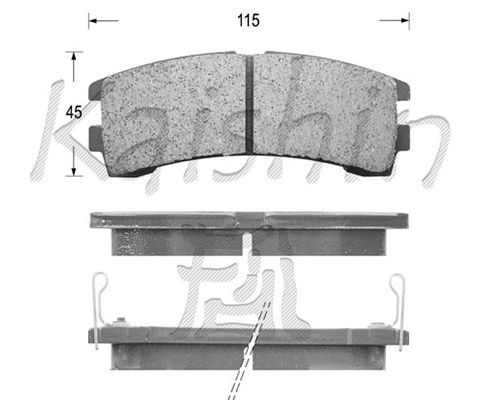 KAISHIN Комплект тормозных колодок, дисковый тормоз D1102