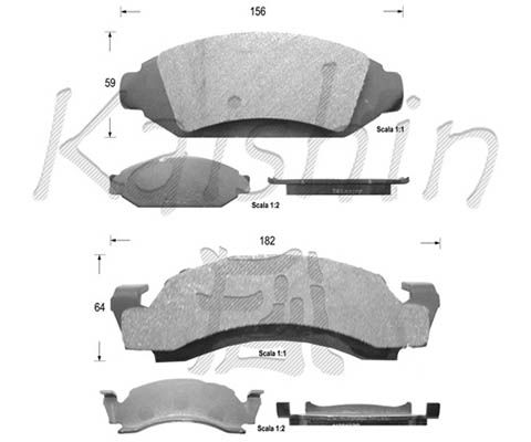 KAISHIN stabdžių trinkelių rinkinys, diskinis stabdys D9993