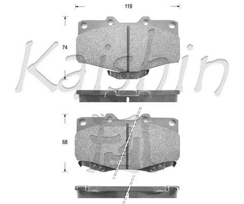 KAISHIN stabdžių trinkelių rinkinys, diskinis stabdys FK2082