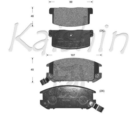 KAISHIN Комплект тормозных колодок, дисковый тормоз FK2099