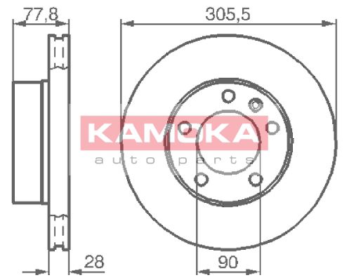 KAMOKA stabdžių diskas 1032434