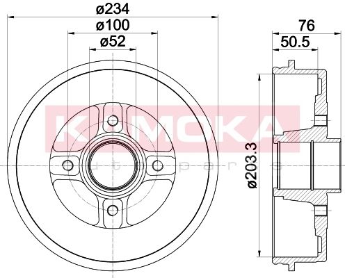 KAMOKA Тормозной барабан 104014