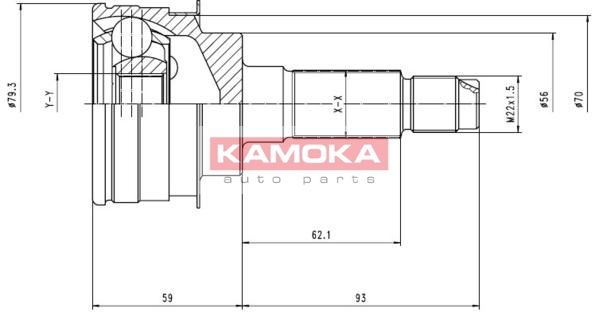 KAMOKA Шарнирный комплект, приводной вал 6478