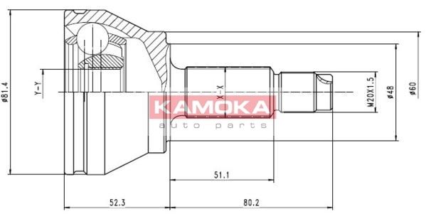 KAMOKA Шарнирный комплект, приводной вал 6512