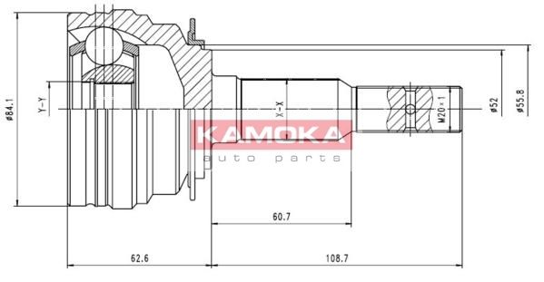 KAMOKA Шарнирный комплект, приводной вал 6610