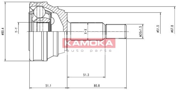 KAMOKA jungčių komplektas, kardaninis velenas 6614