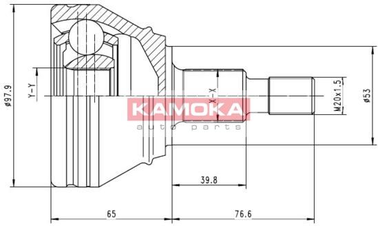 KAMOKA Шарнирный комплект, приводной вал 6681