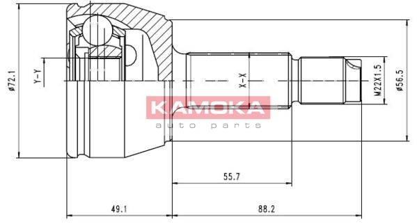 KAMOKA Шарнирный комплект, приводной вал 6802