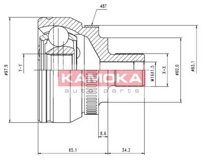 KAMOKA Шарнирный комплект, приводной вал 7050