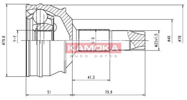 KAMOKA jungčių komplektas, kardaninis velenas 7334