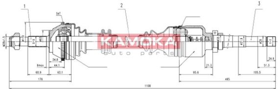 KAMOKA kardaninis velenas CT1138917A