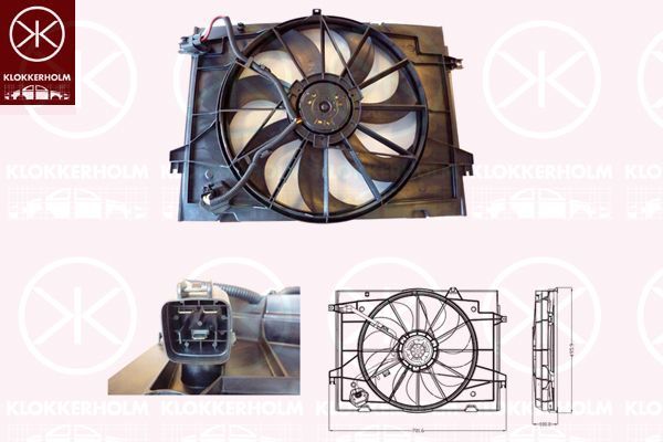 KLOKKERHOLM Вентилятор, охлаждение двигателя 31752601