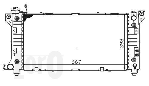 LORO Радиатор, охлаждение двигателя 008-017-0007-B