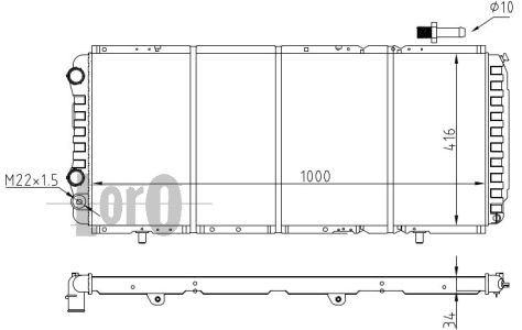 LORO Радиатор, охлаждение двигателя 009-017-0007
