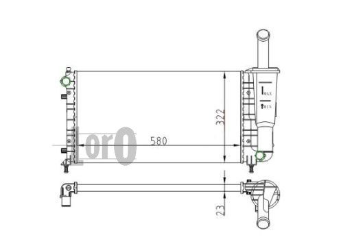 LORO Радиатор, охлаждение двигателя 016-017-0036