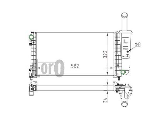 LORO radiatorius, variklio aušinimas 016-017-0062
