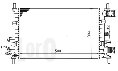 LORO Радиатор, охлаждение двигателя 017-017-0010