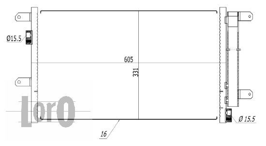 LORO Конденсатор, кондиционер 022-016-0002