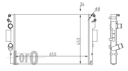 LORO Радиатор, охлаждение двигателя 022-017-0006