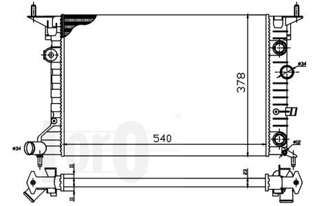 LORO Радиатор, охлаждение двигателя 037-017-0043