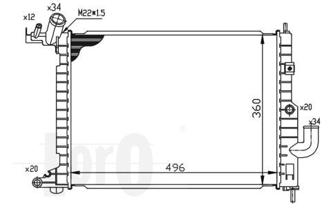 LORO radiatorius, variklio aušinimas 037-017-0053