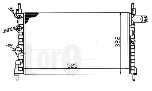 LORO Радиатор, охлаждение двигателя 037-017-0060