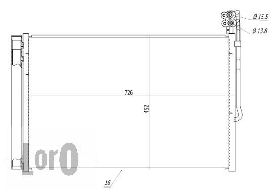 LORO Конденсатор, кондиционер 053-016-0008