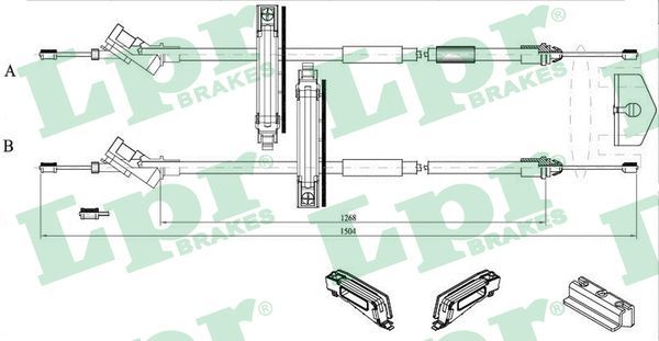 LPR Тросик, cтояночный тормоз C0225B
