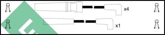 LUCAS uždegimo laido komplektas LUC4019