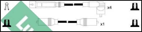 LUCAS uždegimo laido komplektas LUC4206