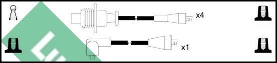 LUCAS uždegimo laido komplektas LUC4222