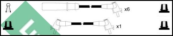 LUCAS uždegimo laido komplektas LUC4346